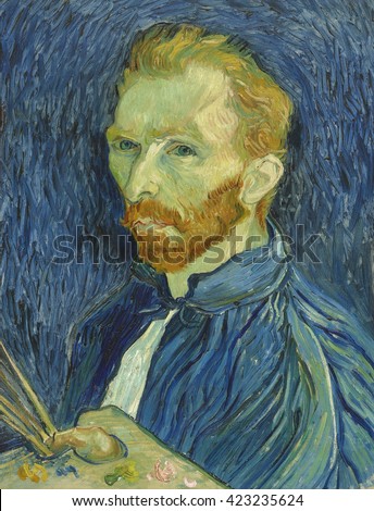 Self-Portrait, by Vincent van Gogh, 1889, Dutch Post-Impressionist painting, oil on canvas. He painted this when in asylum at St.-Remy, where he had committed himself following a mental breakdown. Af