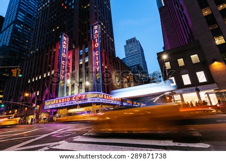 NEW YORK CITY - JUNE 14: Completed in 1932, the famous venue was declared a city landmark in 1978 and it was for a time the leading tourist destination in the city, on June 16, 2015 in New York, USA