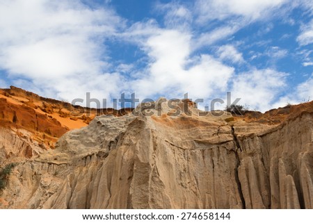Red canyon and blue sky at Fairy stream,Vietnam