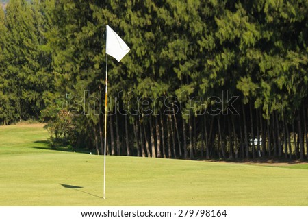 Golf flag and putting green field