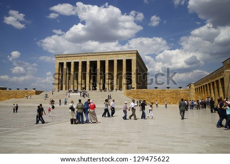 ANKARA, TURKEY-MAY 30:Anitkabiris the mausoleum of Ataturk, the leader of the Turkish War of Independence, founder and first President of the Republic of Turkey on May,30 2009 in Ankara, Turkey