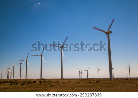 Long exposure of wind power station with HD Filter.