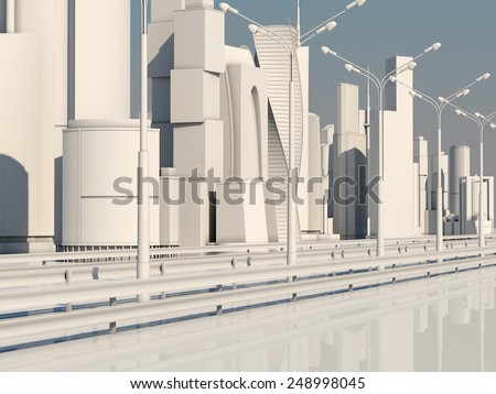 Road to the metropolis. City of the Future.
