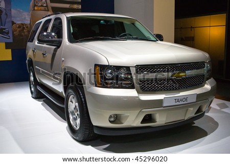 MOSCOW, RUSSIA - AUGUST 27: Metallic Chevrolet Tahoe at Moscow International exhibition InterAuto on August 27, 2008 in Moscow, Russia.