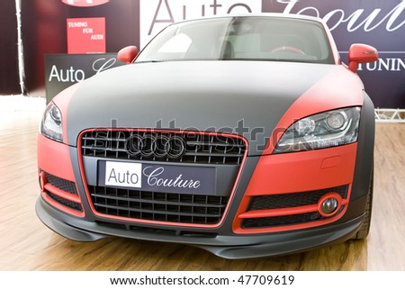 stock photo MOSCOW RUSSIA AUGUST 27 Audi black and red tuning sport