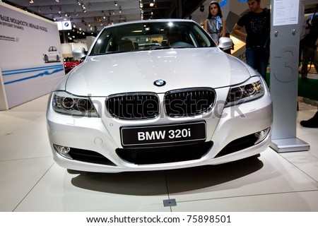 MOSCOW, RUSSIA - AUGUST 25:  Grey car BMW 320  on display at Moscow International exhibition InterAuto on August 25, 2010 in Moscow, Russia.