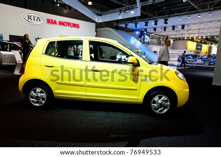 MOSCOW, RUSSIA - AUGUST 25:  Yellow Kia Picanto on display at Moscow International exhibition InterAuto on August 25, 2010 in Moscow, Russia.