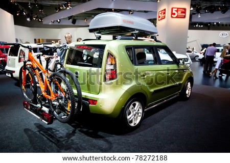 MOSCOW, RUSSIA - AUGUST 25:  Green car Kia Soul on display at Moscow International exhibition InterAuto on August 25, 2010 in Moscow, Russia.