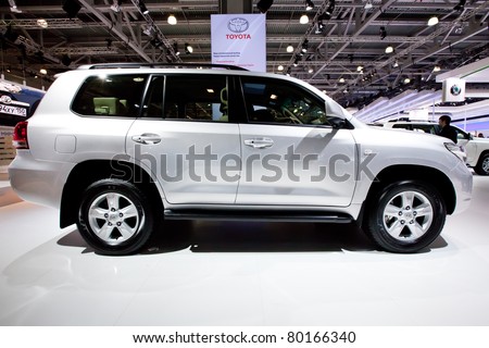 MOSCOW, RUSSIA - AUGUST 25:  Grey Tayota Land Cruiser 200 on display at Moscow International exhibition InterAuto on August 25, 2010 in Moscow, Russia.
