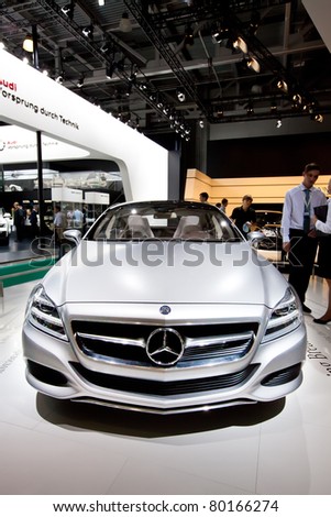 MOSCOW, RUSSIA - AUGUST 25: Grey Mercedes on display at Moscow International exhibition InterAuto on August 25, 2010 in Moscow, Russia.