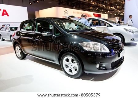 MOSCOW, RUSSIA - AUGUST 25:  Black Tayota Auris on display at Moscow International exhibition InterAuto on August 25, 2010 in Moscow, Russia.
