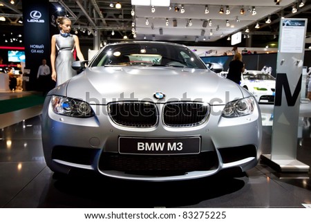 MOSCOW, RUSSIA - AUGUST 25: Grey BMW M3 at Moscow International exhibition InterAuto on August 25, 2010 in Moscow, Russia.
