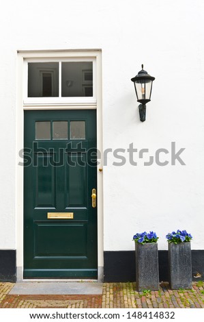 Green Lacquered Door in the Dutch City