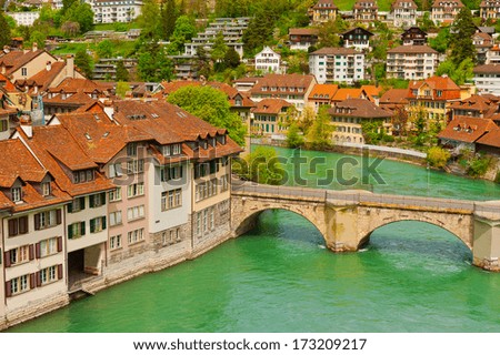 Bird\'s Eye View of the City of Berne and River Aare