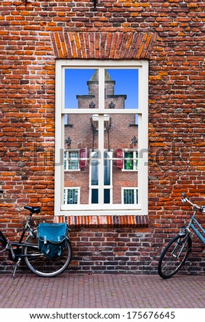 Surreal View of Flemish Gable through the Window