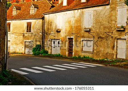 Crosswalk in the Small French Town