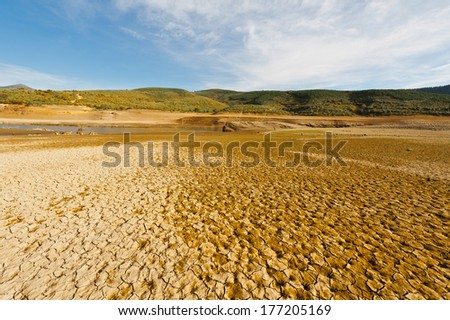 River in the Dry Valley of Cantabrian Mountain, Spain