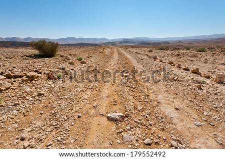 Dirt Road of the Negev Desert in Israel
