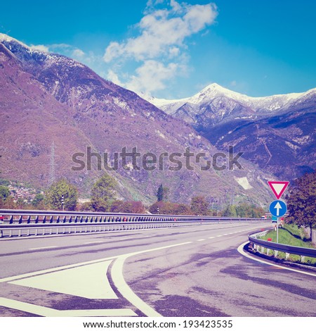 Traffic on Toll Road in the Italian Alps, Instagram Effect