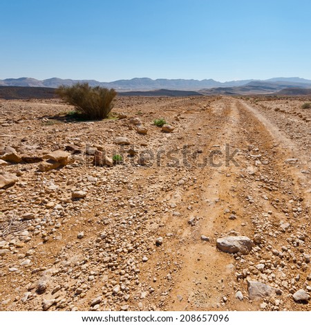 Dirt Road of the Negev Desert in Israel