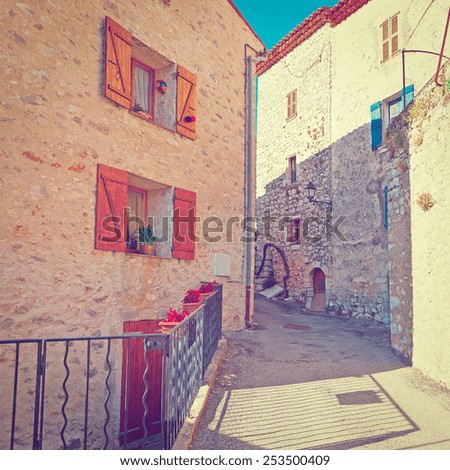 Deserted Street of the Medieval French City, Instagram Effect