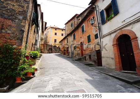 Old Buildings In Typical  Medieval Italian City