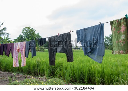 laundry clothes hanging outdoors