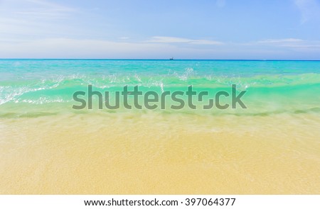 Karon beach sea, Phuket Thailand. Sea beach waves, blue sky and white sand. Sea wave. Empty sea beach. Sea waves. Colorful sea. Sea waves near beach. Beautiful sea beach. Sea beach. Sea wave nature