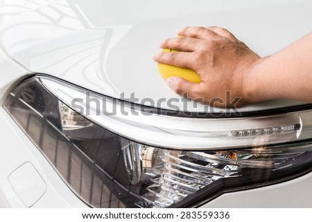 man washing a car - car care