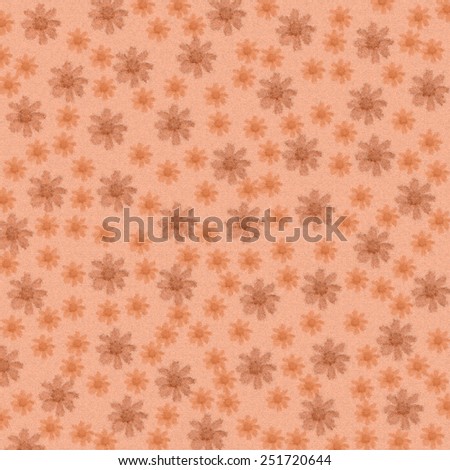 Flower floral abstract background, floral modern pattern on orange background. Flower floral abstract ornament, abstract orange floral pattern, abstract modern flowers background.