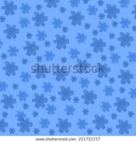 Flower floral abstract background, floral modern pattern on blue background. Flower floral abstract ornament, abstract blue floral pattern, abstract modern flowers background, greeting card pattern.