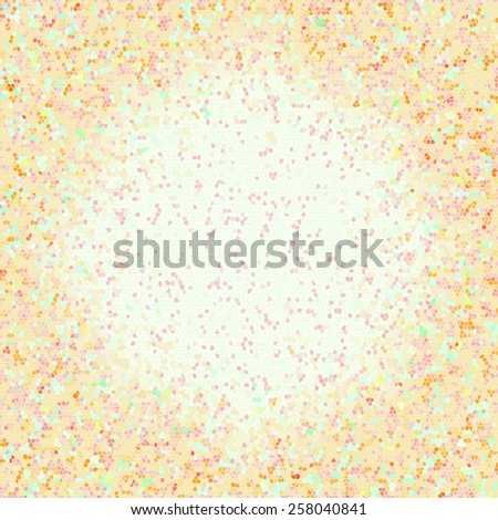 Light colorful bright dots background, vintage retro pattern design. ?olorfull light background with mosaic pattern, vignettes. Abstract dots modern background with mosaic pattern and light center.