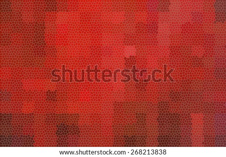Red abstract background squares mosaic pattern. Abstract modern background with geometric abstract grunge pattern. Abstract red grunge background, illustration, vintage design. Squares background.