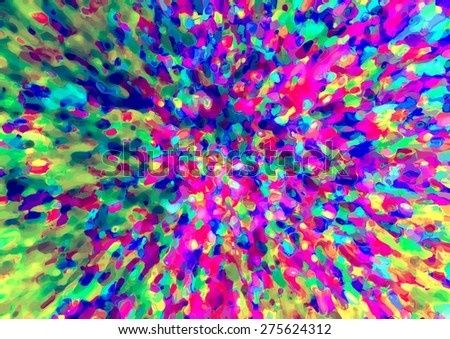 Colorful perspective splash grunge pattern. Explosion effect background. Modern abstract colorful background. Abstract burst bright background, color grunge vintage splash. Bright stains and blots.