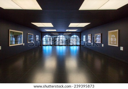 Milan, Italy - April 2012: The top hall of the Museum of the twentieth century