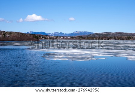 Canada, Quebec, Saint Aime Des Lacs, the still frozen St Mary lake