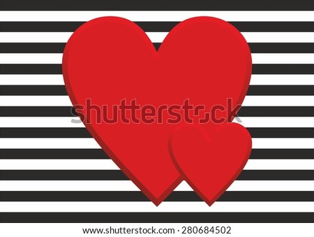 Black and White Love Letter with Hearts