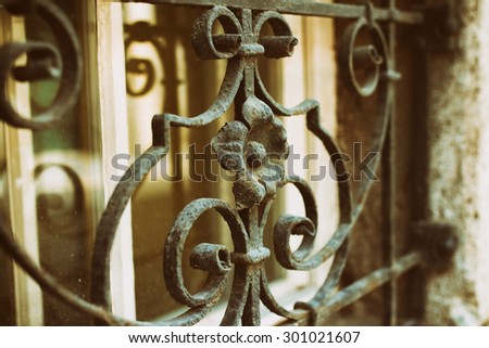 Wrought iron decorative metal protection for windows