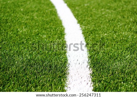 Green grass soccer field is used for playing soccer./Football field./Green grass soccer field is used for playing soccer.