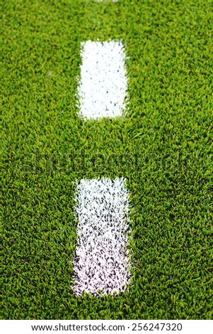 Green grass soccer field is used for playing soccer./Football field./Green grass soccer field is used for playing soccer.