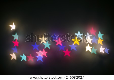 Colorful star love bokeh background for valentines day