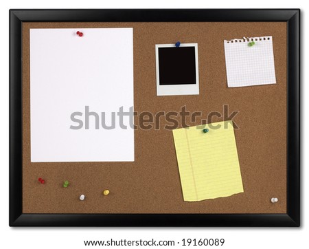 Cork board with clipping path and path inside  instant photo Picture