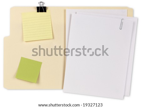 Manila File Folder with Clipping Path