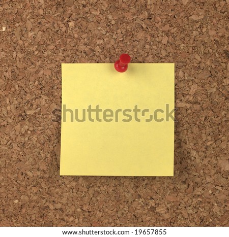 Yellow Note on Cork Board