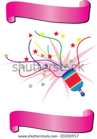 stock vector : vector illustration of a exploding party popper