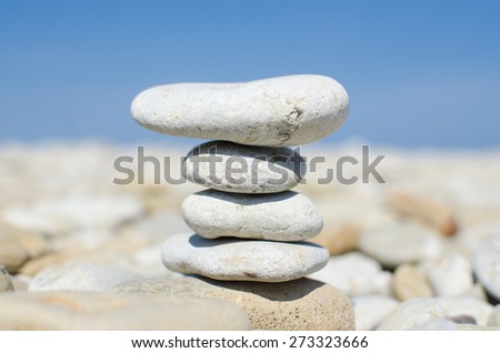 Stone pile on the beach