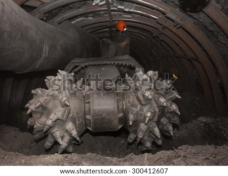 Coal car underground tunnel before work