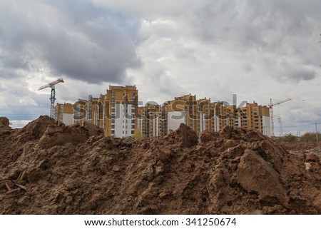 Excavation work during the construction of new housing