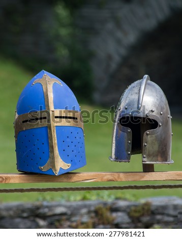 Medieval helmets