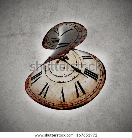 vintage clock broken, concept of time out